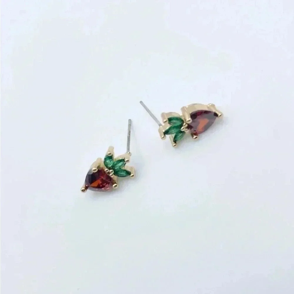 Petite Strawberries Stud Earrings